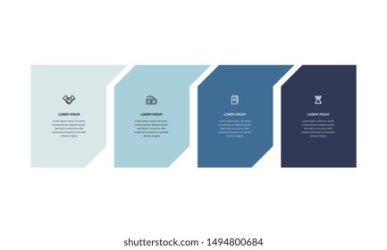 Infographic. Vector Infographic design template with icons and 4 numbers options or steps. Can be used for process diagram, presentations, workflow layout, banner, flow chart, info graph.