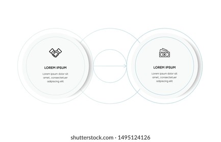 Infographic. Vector Infographic design template with icons and 2 numbers options or steps. Can be used for process diagram, presentations, workflow layout, banner, flow chart, info graph.