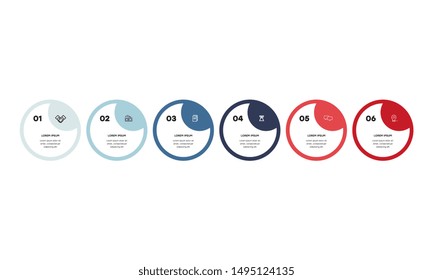Infographic. Vector Infographic design template with icons and 6 numbers options or steps. Can be used for process diagram, presentations, workflow layout, banner, flow chart, info graph.