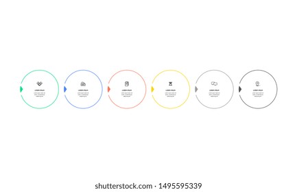 Infographic. Vector Infographic design template with icons and 6 numbers options or steps. 