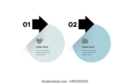 Infographic. Vector Infographic design template with icons and 2 numbers options or steps. 