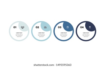 Infographic. Vector Infographic design template with icons and 4 numbers options or steps 
