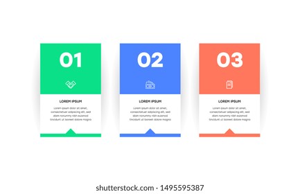 Infographic. Vector Infographic design template with icons and 3 numbers options or steps.  
