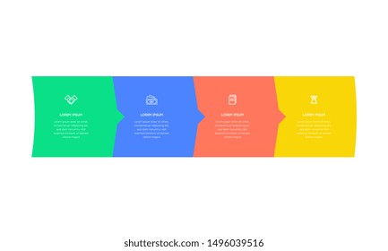 Infographic. Vector Infographic design template with icons and 4 numbers options or steps. Can be used for process diagram, presentations, workflow layout, banner, flow chart, info graph.