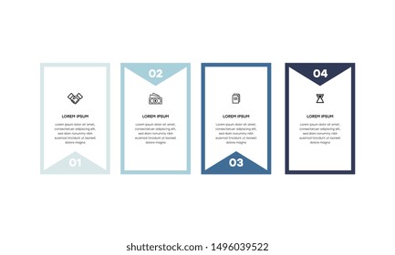 Infographic. Vector Infographic design template with icons and 4 numbers options or steps. Can be used for process diagram, presentations, workflow layout, banner, flow chart, info graph.