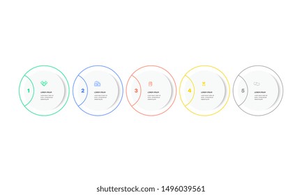 Infographic. Vector Infographic design template with icons and 5 numbers options or steps. Can be used for process diagram, presentations, workflow layout, banner, flow chart, info graph.