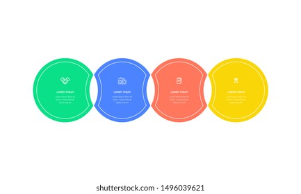 Infographic. Vector Infographic design template with icons and 4 numbers options or steps. Can be used for process diagram, presentations, workflow layout, banner, flow chart, info graph.