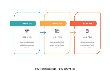 Infographic. Vector Infographic design template with icons and 3 numbers options or steps. Can be used for process diagram, presentations, workflow layout, banner, flow chart, info graph.