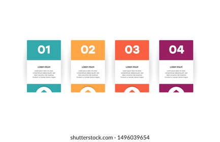 Infographic. Vector Infographic design template with icons and 4 numbers options or steps. Can be used for process diagram, presentations, workflow layout, banner, flow chart, info graph.