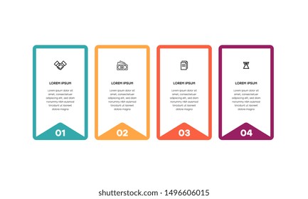Infographic. Vector Infographic design template with icons and 4 numbers options or steps. Can be used for process diagram, presentations, workflow layout, banner, flow chart, info graph.