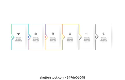 Infographic. Vector Infographic design template with icons and 6 numbers options or steps. Can be used for process diagram, presentations, workflow layout, banner, flow chart, info graph.