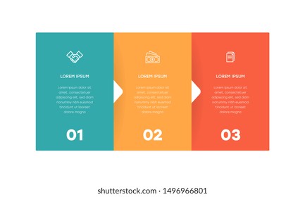Infographic. Vector Infographic design template with icons and 3 numbers options or steps. Can be used for process diagram, presentations, workflow layout, banner, flow chart, info graph.
