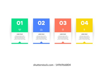 Infographic. Vector Infographic design template with icons and 4 numbers options or steps. Can be used for process diagram, presentations, workflow layout, banner, flow chart, info graph.