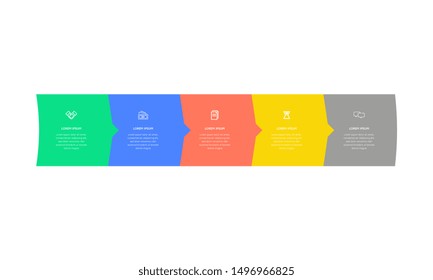 Infographic. Vector Infographic design template with icons and 5 numbers options or steps. Can be used for process diagram, presentations, workflow layout, banner, flow chart, info graph.
