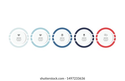Infographic. Vector Infographic design template with icons and 5 numbers options or steps. Can be used for process diagram, presentations, workflow layout, banner, flow chart, info graph.