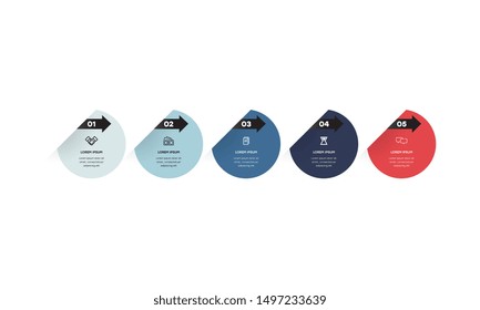 Infographic. Vector Infographic design template with icons and 5 numbers options or steps. Can be used for process diagram, presentations, workflow layout, banner, flow chart, info graph.