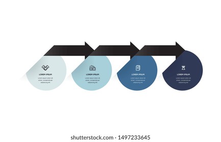 Infographic. Vector Infographic design template with icons and 4 numbers options or steps. Can be used for process diagram, presentations, workflow layout, banner, flow chart, info graph.