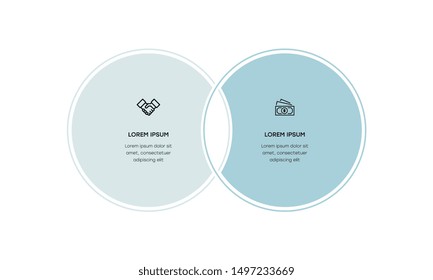 Infographic. Vector Infographic design template with icons and 2 numbers options or steps. Can be used for process diagram, presentations, workflow layout, banner, flow chart, info graph.
