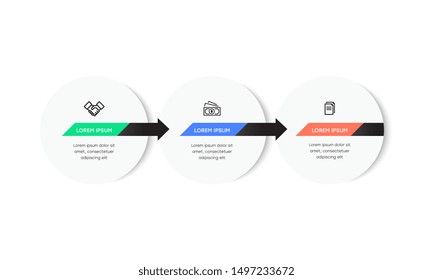 Infographic. Vector Infographic design template with icons and 3 numbers options or steps. Can be used for process diagram, presentations, workflow layout, banner, flow chart, info graph.