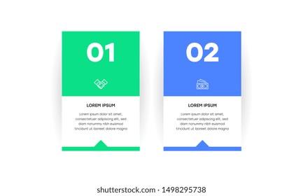 Infographic. Vector Infographic design template with icons and 2 numbers options or steps. Can be used for process diagram, presentations, workflow layout, banner, flow chart, info graph.