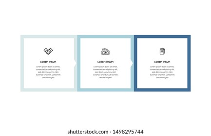 Infographic. Vector Infographic design template with icons and 3 numbers options or steps. Can be used for process diagram, presentations, workflow layout, banner, flow chart, info graph.