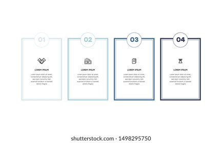 Infographic. Vector Infographic design template with icons and 4 numbers options or steps. Can be used for process diagram, presentations, workflow layout, banner, flow chart, info graph.