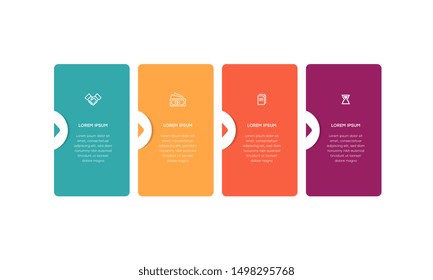 Infographic. Vector Infographic design template with icons and 4 numbers options or steps. Can be used for process diagram, presentations, workflow layout, banner, flow chart, info graph.