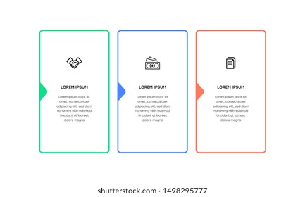 Infographic. Vector Infographic design template with icons and 3 numbers options or steps. Can be used for process diagram, presentations, workflow layout, banner, flow chart, info graph.