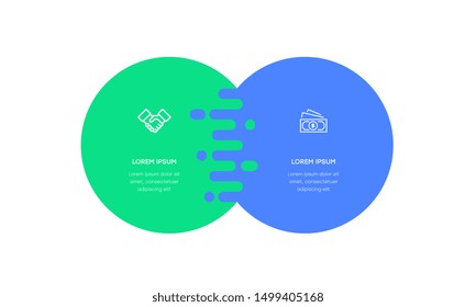 Infographic. Vector Infographic design template with icons and 2 numbers options or steps. Can be used for process diagram, presentations, workflow layout, banner, flow chart, info graph.