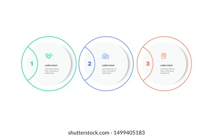 Infographic. Vector Infographic design template with icons and 3 numbers options or steps. Can be used for process diagram, presentations, workflow layout, banner, flow chart, info graph.