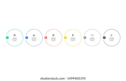 Infographic. Vector Infographic design template with icons and 6 numbers options or steps. Can be used for process diagram, presentations, workflow layout, banner, flow chart, info graph.
