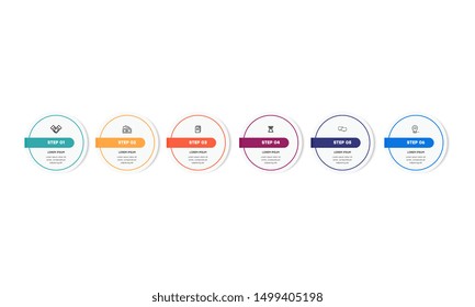 Infographic. Vector Infographic design template with icons and 6 numbers options or steps. Can be used for process diagram, presentations, workflow layout, banner, flow chart, info graph.