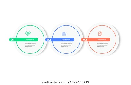 Infographic. Vector Infographic design template with icons and 3 numbers options or steps. Can be used for process diagram, presentations, workflow layout, banner, flow chart, info graph.