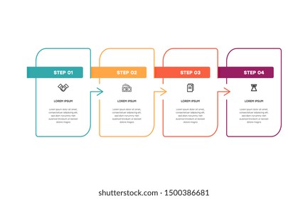 Infographic. Vector Infographic design template with icons and 4 numbers options or steps. Can be used for process diagram, presentations, workflow layout, banner, flow chart, info graph.