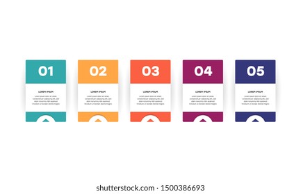 Infographic. Vector Infographic design template with icons and 5 numbers options or steps. Can be used for process diagram, presentations, workflow layout, banner, flow chart, info graph.