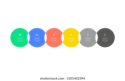 Infographic. Vector Infographic design template with icons and 6 numbers options or steps. Can be used for process diagram, presentations, workflow layout, banner, flow chart, info graph.