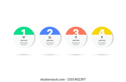 Infographic. Vector Infographic design template with icons and 4 numbers options or steps. Can be used for process diagram, presentations, workflow layout, banner, flow chart, info graph.