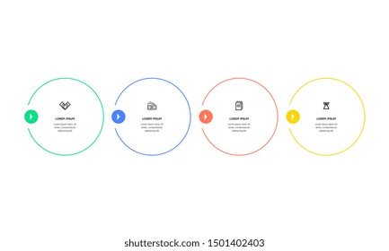 Infographic. Vector Infographic design template with icons and 4 numbers options or steps. Can be used for process diagram, presentations, workflow layout, banner, flow chart, info graph.