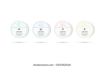 Infographic. Vector Infographic design template with icons and 4 numbers options or steps. Can be used for process diagram, presentations, workflow layout, banner, flow chart, info graph.