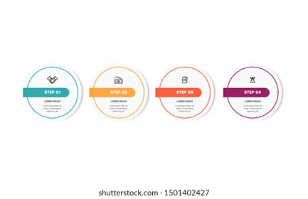 Infographic. Vector Infographic design template with icons and 4 numbers options or steps. Can be used for process diagram, presentations, workflow layout, banner, flow chart, info graph.