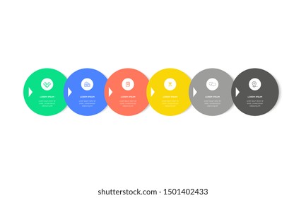 Infographic. Vector Infographic design template with icons and 6 numbers options or steps. Can be used for process diagram, presentations, workflow layout, banner, flow chart, info graph.