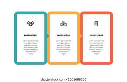 Infographic. Vector Infographic design template with icons and 3 numbers options or steps. Can be used for process diagram, presentations, workflow layout, banner, flow chart, info graph.