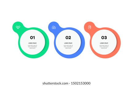 Infographic. Vector Infographic design template with icons and 3 numbers options or steps. Can be used for process diagram, presentations, workflow layout, banner, flow chart, info graph.