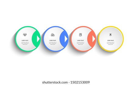 Infographic. Vector Infographic design template with icons and 4 numbers options or steps. Can be used for process diagram, presentations, workflow layout, banner, flow chart, info graph.