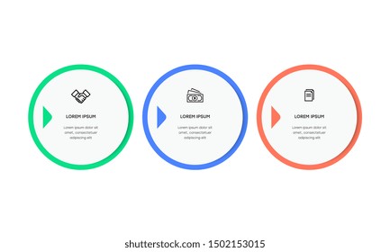 Infographic. Vector Infographic design template with icons and 3 numbers options or steps. Can be used for process diagram, presentations, workflow layout, banner, flow chart, info graph.