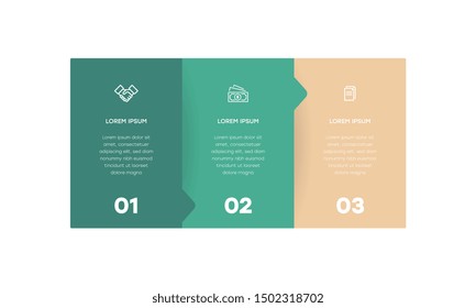 Infographic. Vector Infographic design template with icons and 3 numbers options or steps. Can be used for process diagram, presentations, workflow layout, banner, flow chart, info graph.