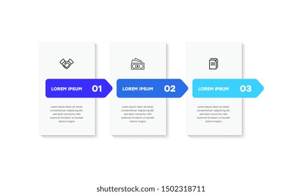 Infographic. Vector Infographic design template with icons and 3 numbers options or steps. Can be used for process diagram, presentations, workflow layout, banner, flow chart, info graph.