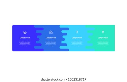 Infographic. Vector Infographic design template with icons and 4 numbers options or steps. Can be used for process diagram, presentations, workflow layout, banner, flow chart, info graph.