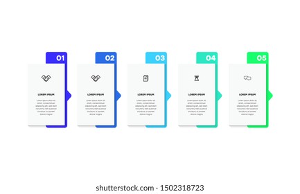 Infographic. Vector Infographic design template with icons and 5 numbers options or steps. Can be used for process diagram, presentations, workflow layout, banner, flow chart, info graph.