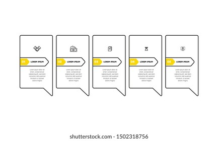 Infographic. Vector Infographic design template with icons and 5 numbers options or steps. Can be used for process diagram, presentations, workflow layout, banner, flow chart, info graph.